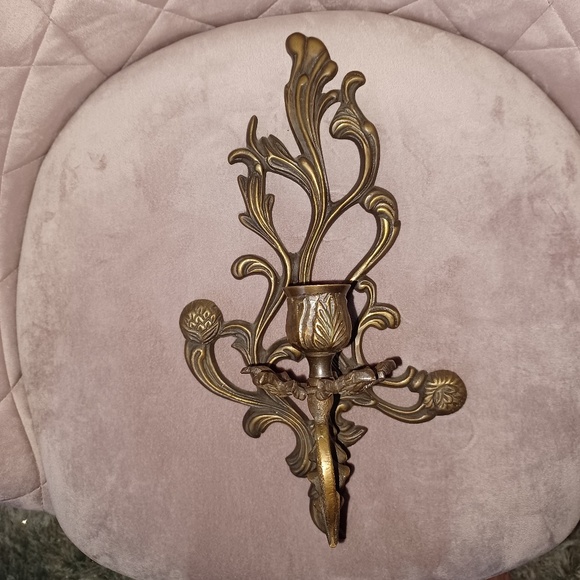 Cast iron/bronze Floral Vine Wall Candle Holder Made in India - Picture 6 of 7